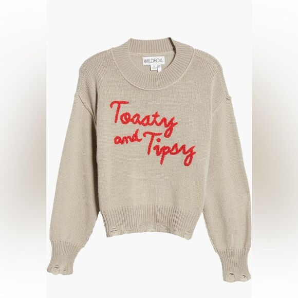 Wildfox Toasty And Tipsy Cropped Sweater - XS - Picture 3 of 11
